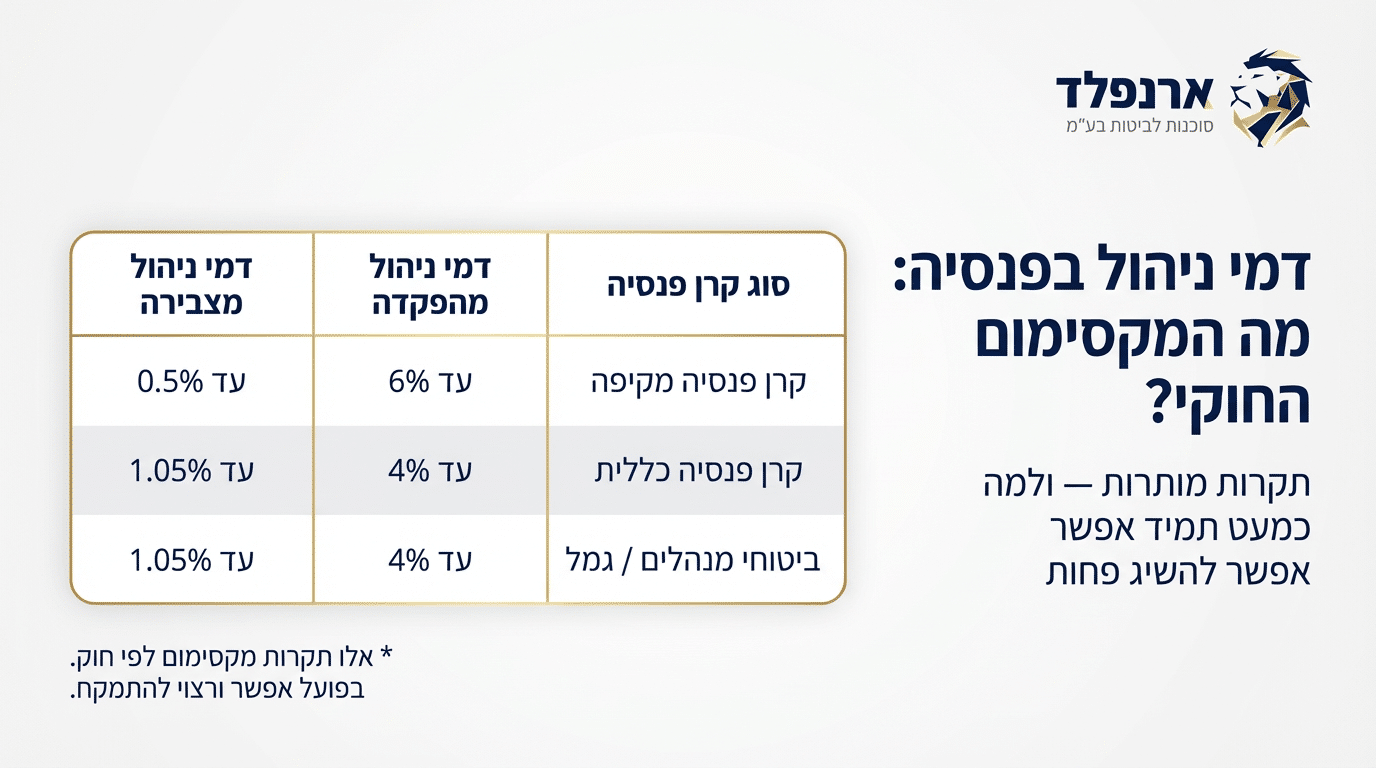 מה המקסימום החוקי של דמי ניהול בפנסיה - ארנפלד ביטוחים